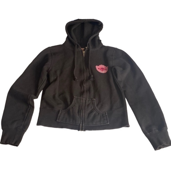 ROXY QUIKSILVER BALCK HOODIE SIZE MEDIUM - Picture 1 of 6